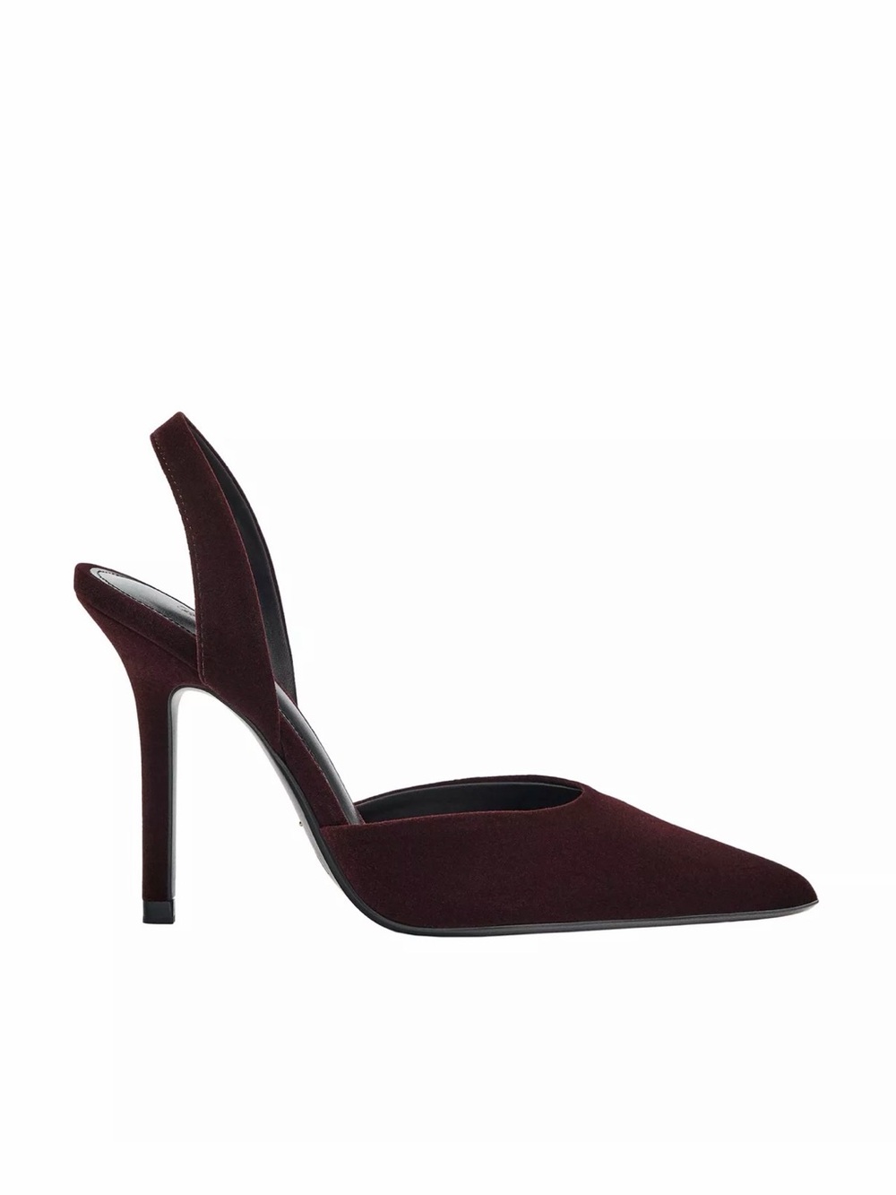 Zara Burgundy Pointed Slingback Stiletto